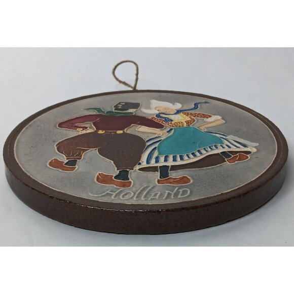 Westraven Utrecht Holland Wall Hanging Decor Stonewear Dancing Couple 5.25" - Picture 5 of 9